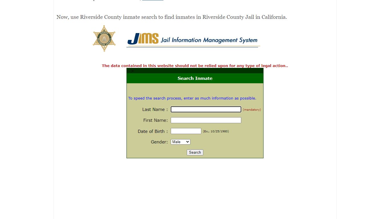 Riverside County Jail Inmate Search